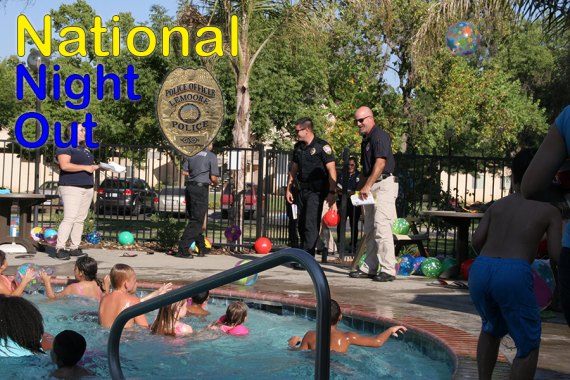 Lemoore law enforcement pays a visit to local Neighborhood Watch on National Night Out.